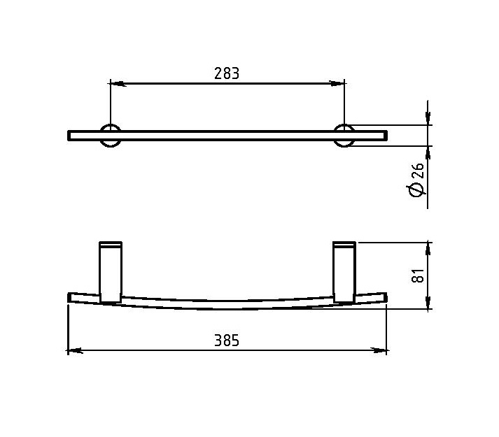 Полотенцедержатель короткий Novaservis Metalia 2 6226.0 хром 62260 - Вид №1