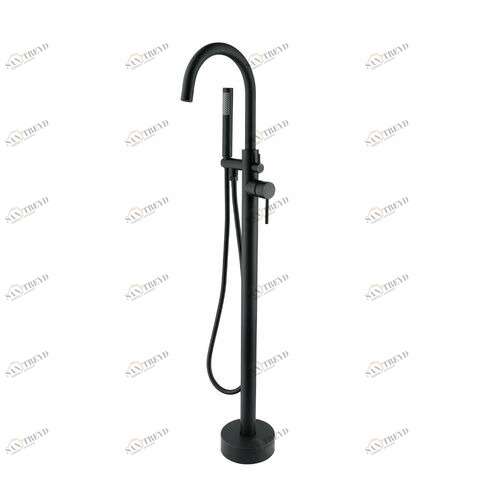 Orange Steel M99-336b Однозахватный напольный смеситель для ванны. Керамический дивертор, шланг, ручной душ. Цвет: чёрный Хром sun-id-1517106