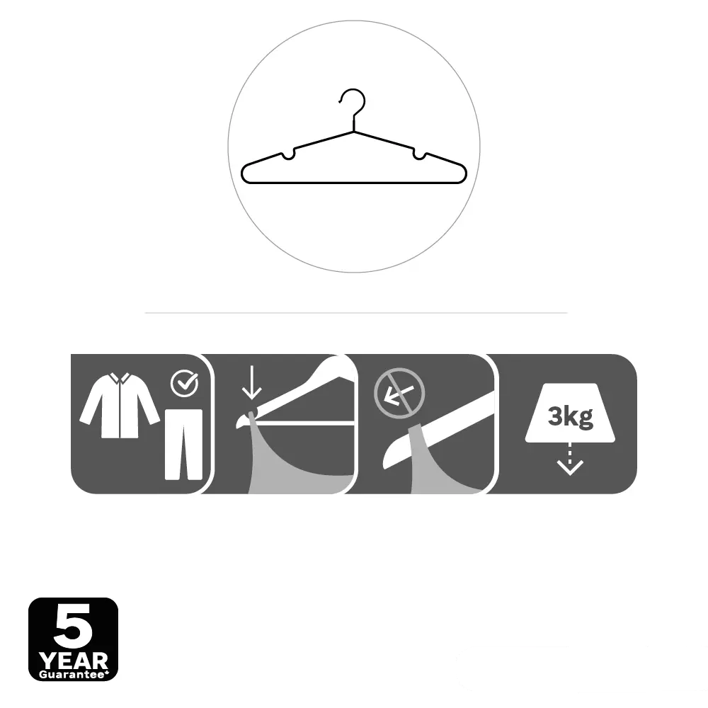 Плечики для одежды KONSENSA 40.5 см металл цвет серый 8 шт Плечики металлические STLM-2176233 - Вид №2