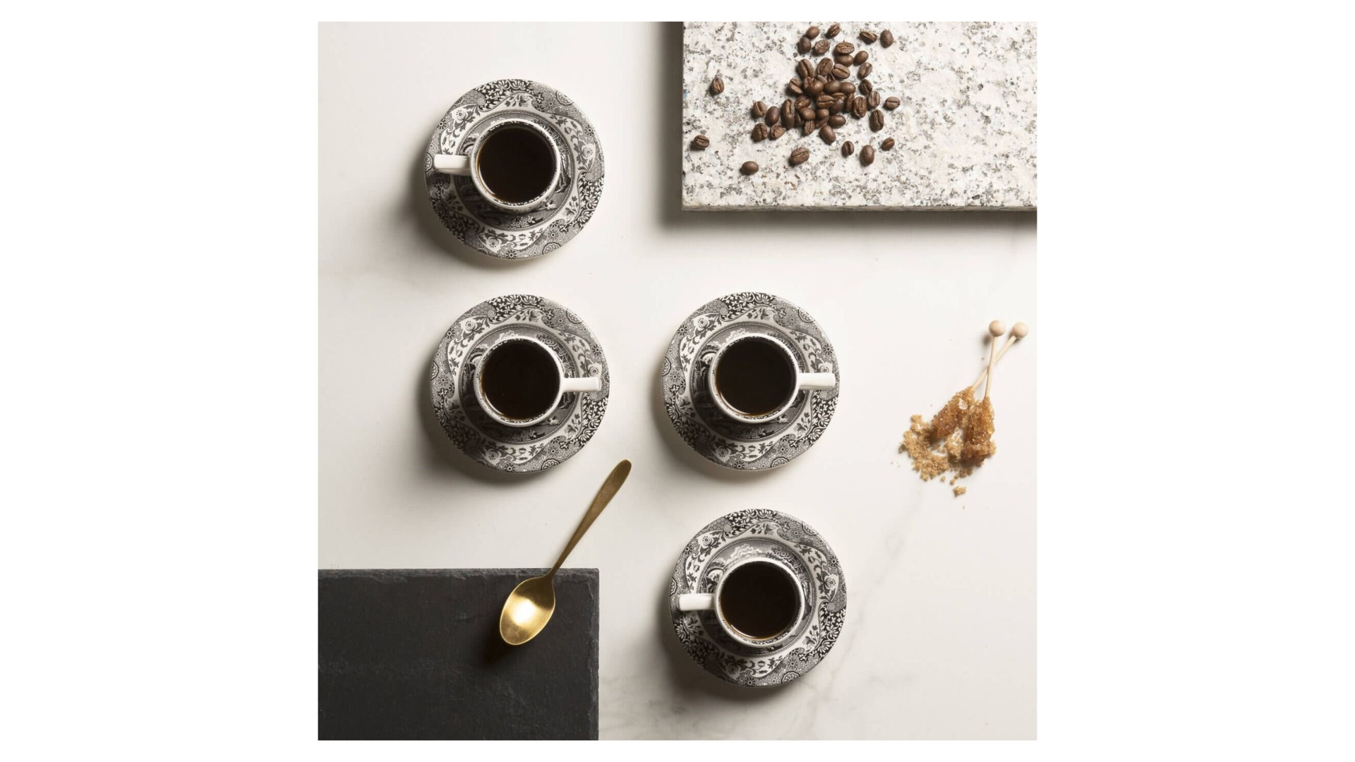 10655436 Spode Набор чашек для эспрессо с блюдцами Spode "Черная Италия" 90мл, 4шт (лимитированный выпуск) п/к Фаянс  - Вид №5