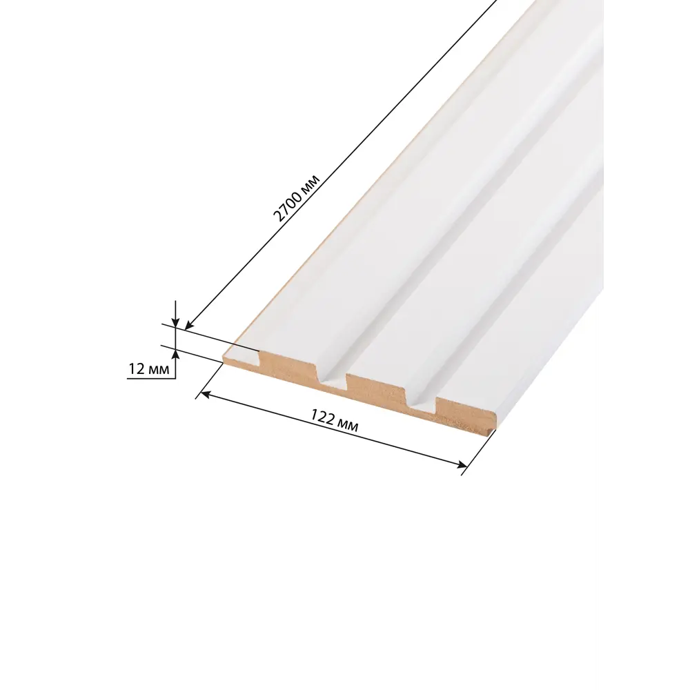Реечная панель Рейки прямоугольник МДФ цвет белый 2700x122x12 мм 4 шт Santreyd STLM-2044094 - Вид №6
