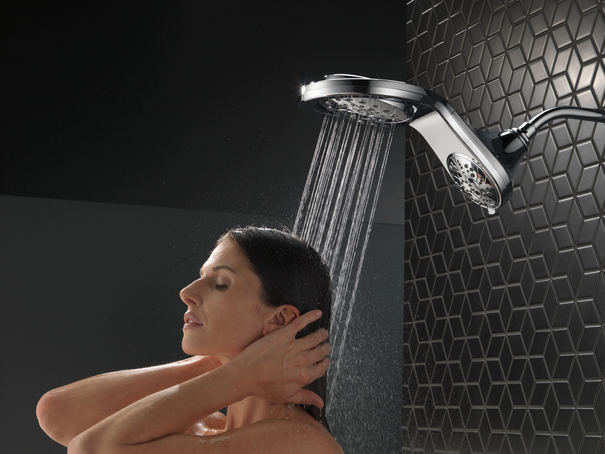 58581-PK HydroRain® H2Okinetic® In2ition® Душ два в одном с 5 настройками Delta Faucet Universal Showering Хром  - Вид №9