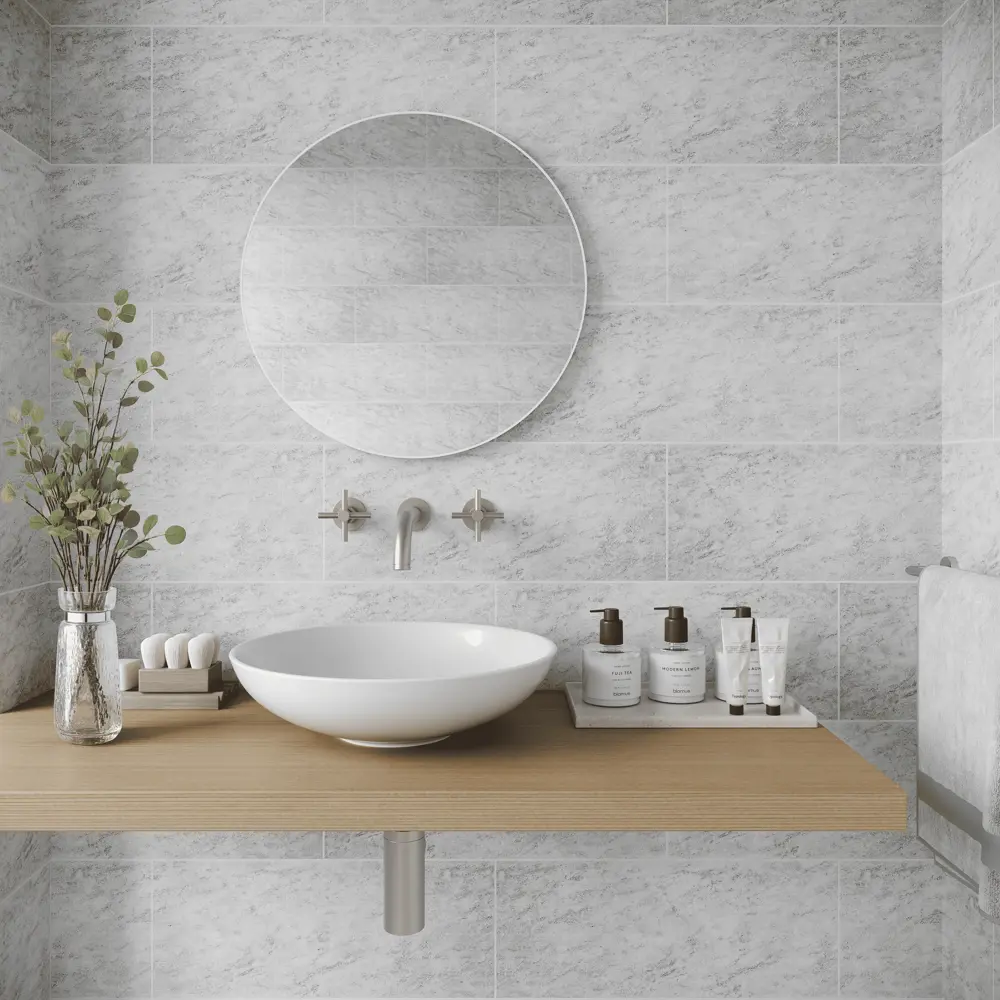 Панель ПВХ KREAFORTA Сильвия белый 1200x250x10 мм 1.2 м² (4 шт.) STLM-2143056 - Вид №5