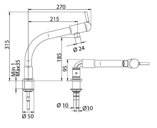 1674200000 Смеситель Bandini Coco Santreyd - Вид №1