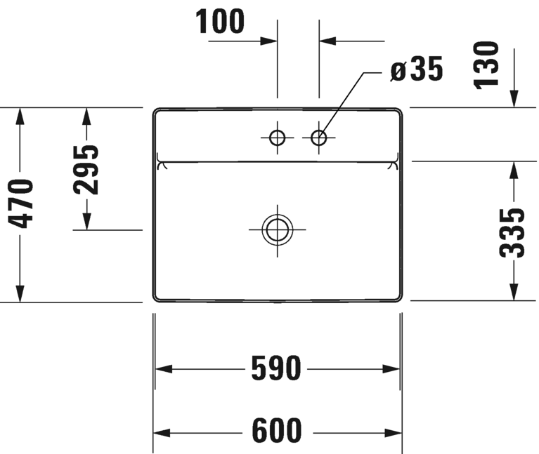 2354600040 Подвесная раковина настенная овальная Duravit DuraSquare - Вид №2