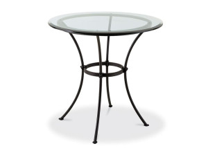 Круглый садовый стол из железа и стекла