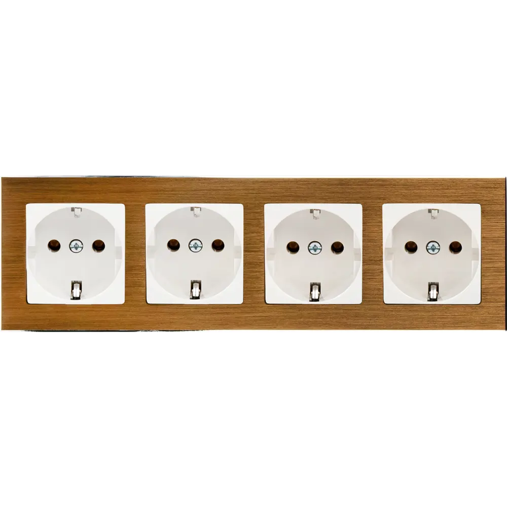 Рамка для розеток и выключателей Werkel Aluminium 4 поста, цвет коричневый STLM-2109361 - Вид №2