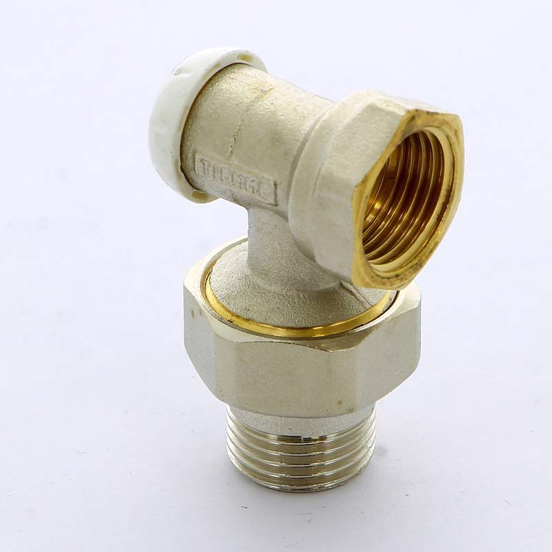 Вентиль НВ угловой для радиаторов обратный EXCEL с разъемным соединением TIEMME 1/2" 3230001 - Вид №1