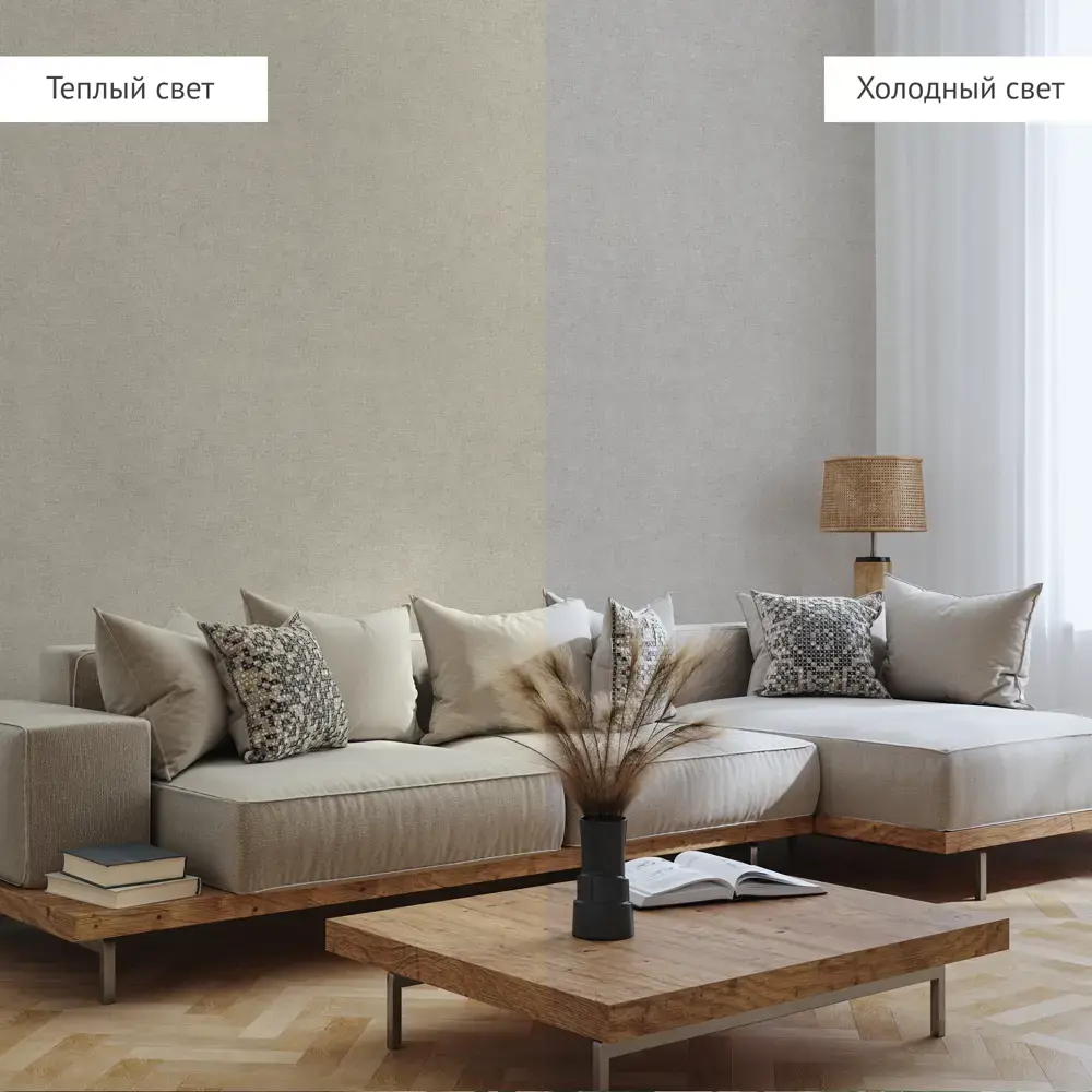 Обои флизелиновые KREAFORTA Linen темно-бежевые 1.06 м 77022-28 STLM-2124882 - Вид №4