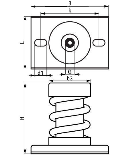 2800403000 VibraTek® MS-1X Spring Mount high performance spring isolator for medium to heavy equipment and machinery walraven  - Вид №1