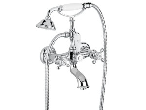 Хромированный латунный настенный смеситель для ванны