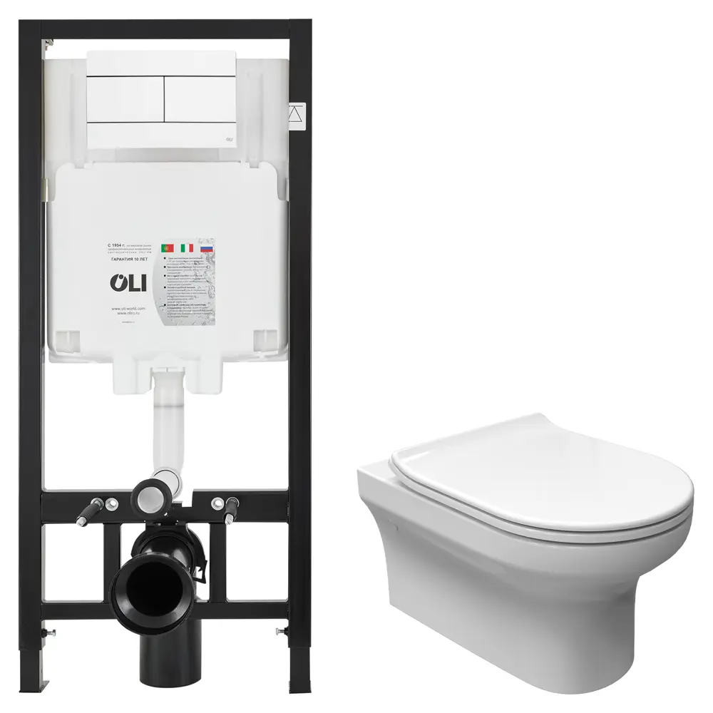 Комплект инсталляции Oli 80 Eco с унитазом тип ободка закрытый Sensea Favori STLM-2102173