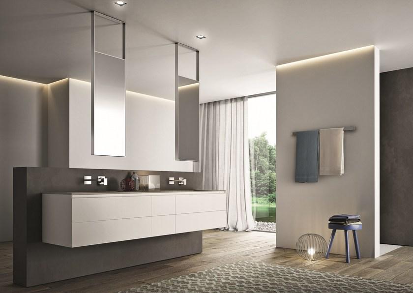 Ideagroup Двойная подвесная тумба под умывальник с ящиками Cubik sun-id-1489287 - Вид №2