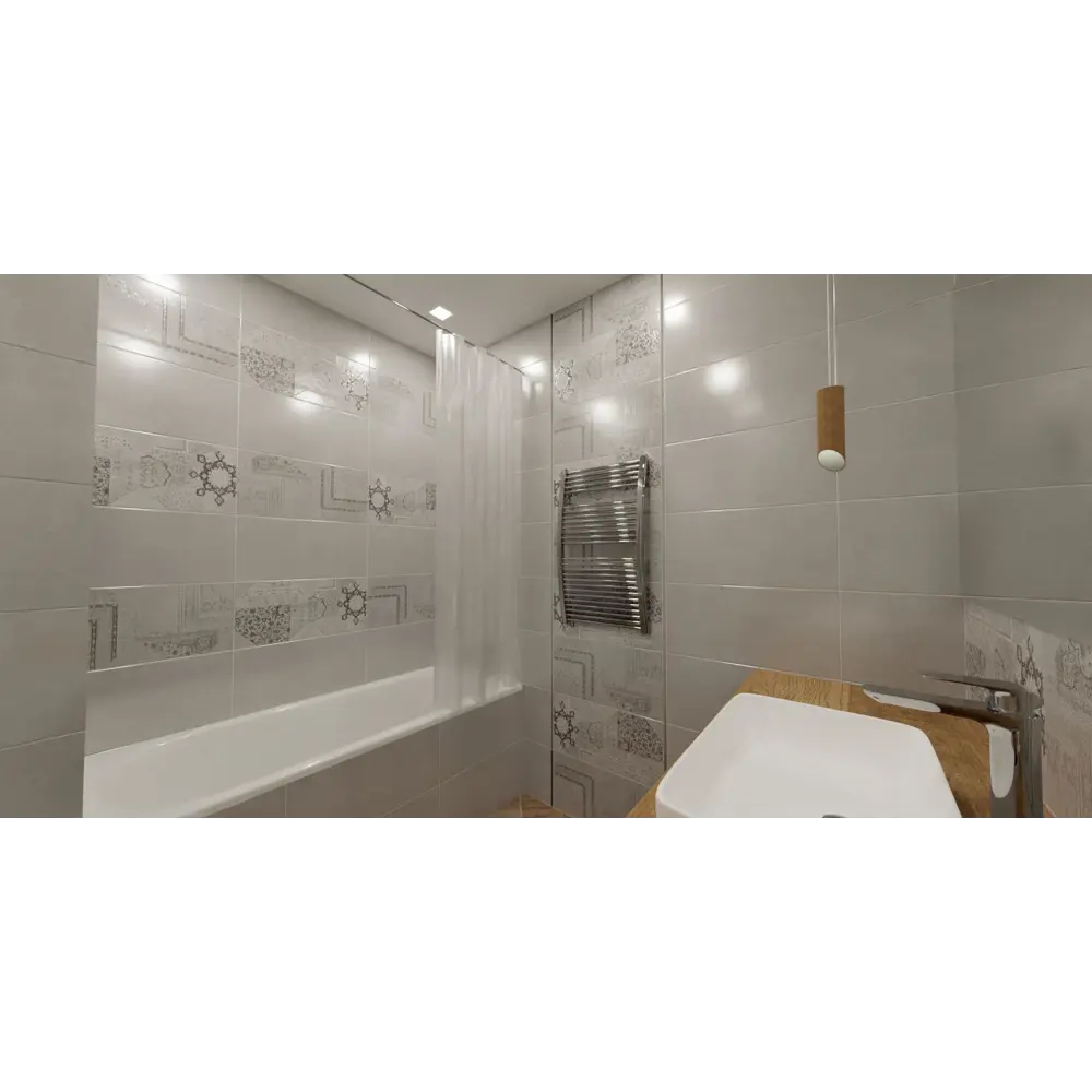 Декор настенный Belani Sheer Dec1 30x60 см матовый цвет светло-серый STLM-2021400 - Вид №3