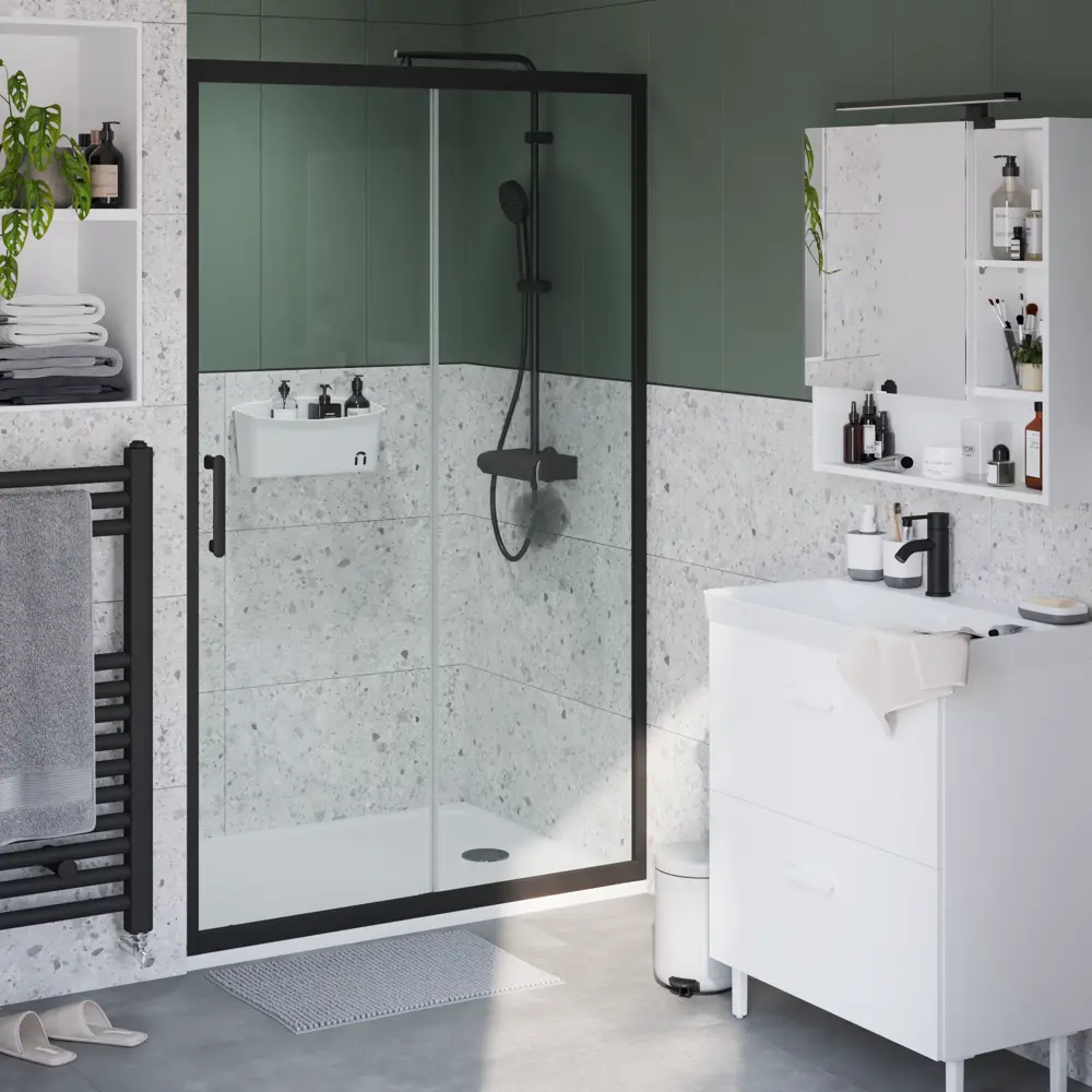 Комплект стекол для раздвижной душевой двери Sensea Easy 120 см прозрачное стекло цвет профиля на выбор 83631064 STLM-2009954 - Вид №29
