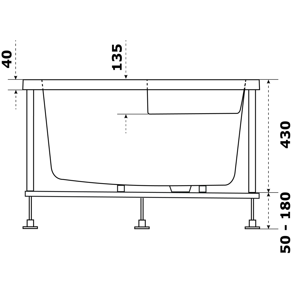 Ванна Рондо акрил 160x95 см угловая левая Santreyd STLM-2000156 - Вид №4