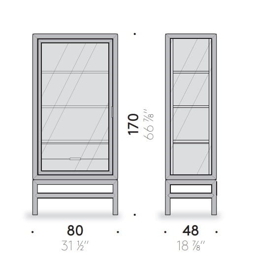 Деревянный и стеклянный шкаф с распашными дверцами DE PADOVA Silent ARCH-00144068 - Вид №3