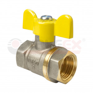 VF.277.NB3.034 Valfex Кран шаровой (с никелевым покрытием) для газа, ручка-бабочка (внутр.-внутр.)  3/4"