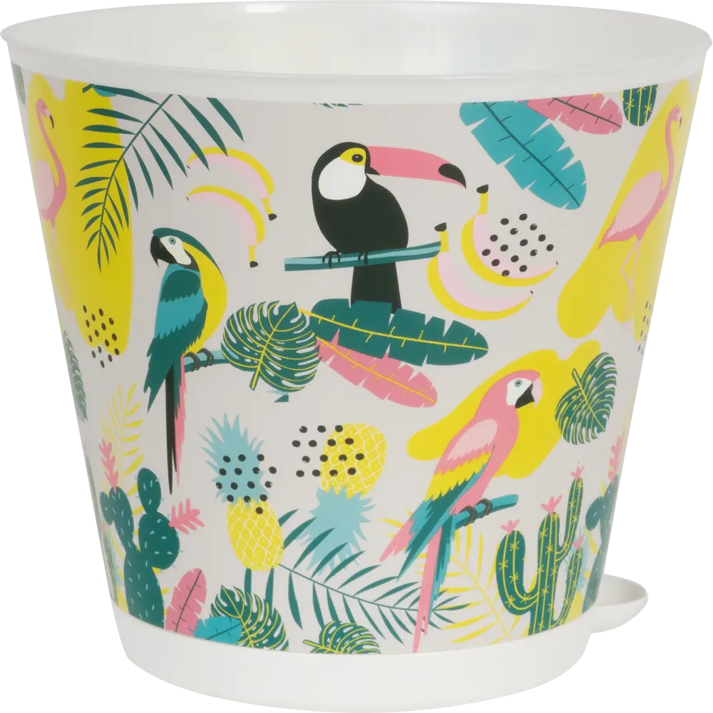 Горшок цветочный Ingreen Крит Фламинго ø16 h15 см v1.8 л пластик мультиколор STLM-2016504 - Вид №2