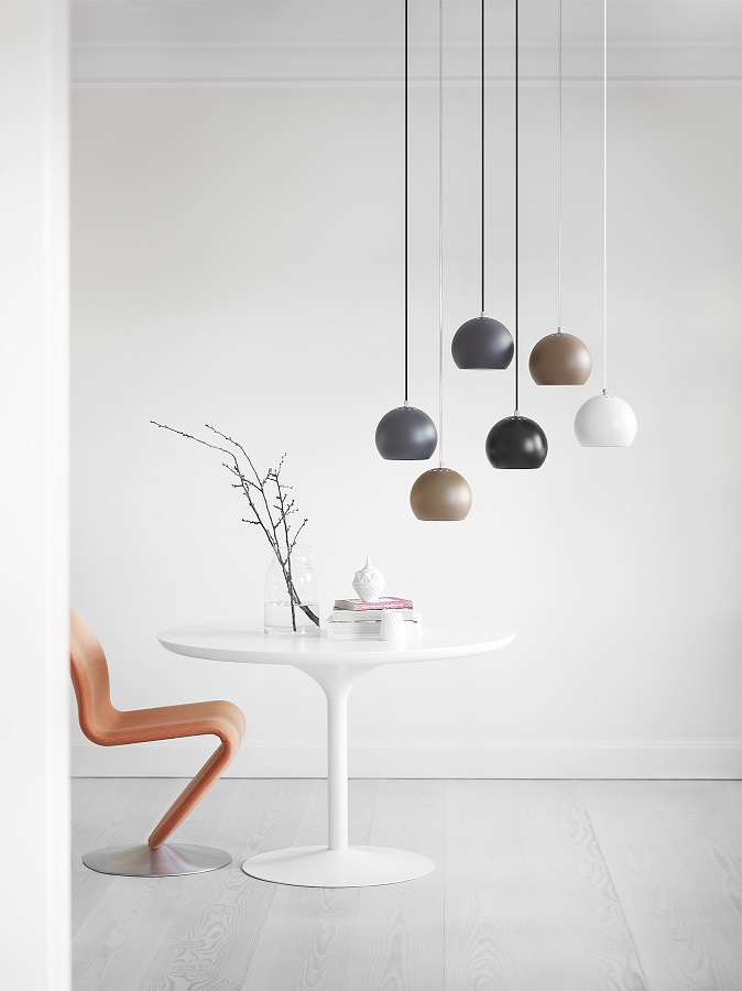 Лампа подвесная Ball, черная матовая, черный шнур Frandsen 11150500105 - Вид №5