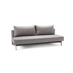 Диван Trym с подушками, ножками из дуба и черной рамой, серый