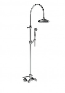 11537 / D БЕЛЫЙ-12537 / D ЧЕРНЫЙ Внешний смеситель для душа с трубкой, лейкой и дуплексным душем. Bongio Fleur Blanc&Noir