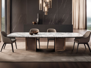 Мраморный бочковый стол