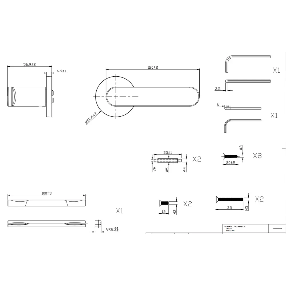 Дверная ручка на розетке KREAFORTA Шуя без запирания цвет белый STLM-2114827 - Вид №5