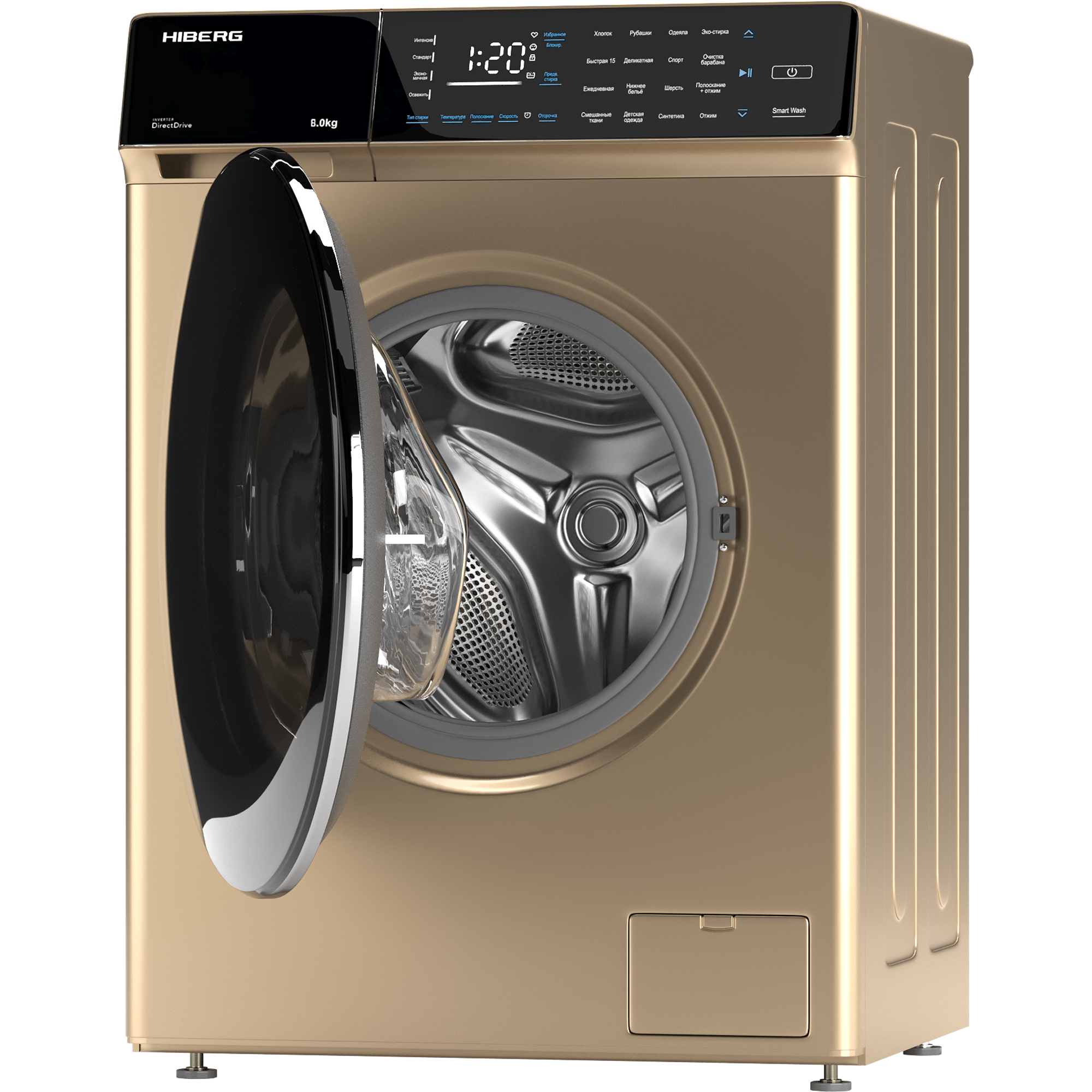9975387 Стиральная машина HIBERG i-DDQ9-812 G золотистый STDN-0057961 - Вид №3