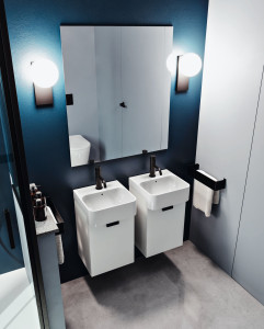 Меламинированный подвесной умывальник со встроенным умывальником