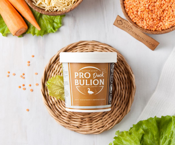 6792 Бульон костный из утки замороженный Вкусляндия 