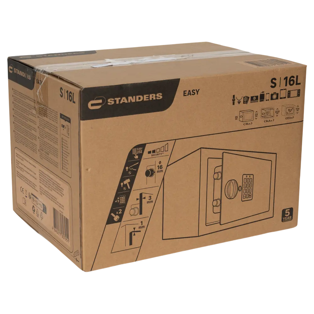 Сейф встраиваемый средний Standers электронный замок 15/16 л STLM-2182592 - Вид №6