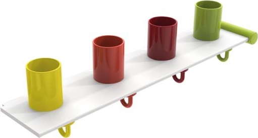 800.03.410 Набор удлинителей для держателей зубных щеток с крючком, 4 места HEWI Kids - Вид №6