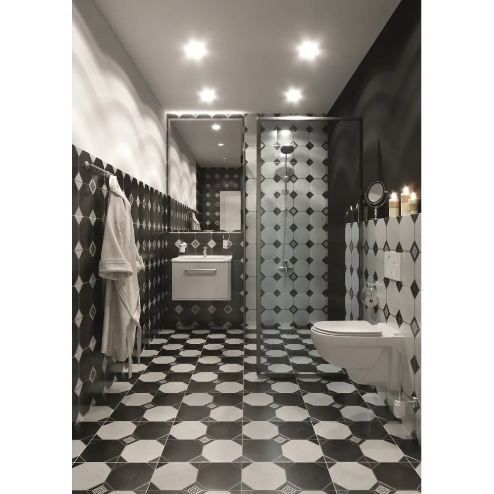 Керамогранит Керамин «Лимбург 7Д» 40х40 см 1.76 м2 гамма черно-белая STLM-2041576 - Вид №3