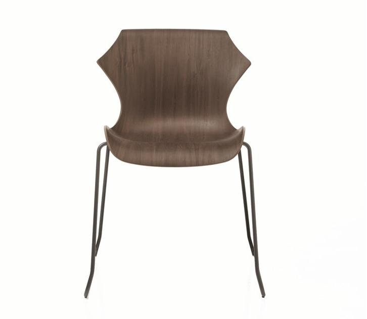 BassamFellows Штабелируемое кресло-санки из стали и дерева Petal Cb-29sl - Вид №1