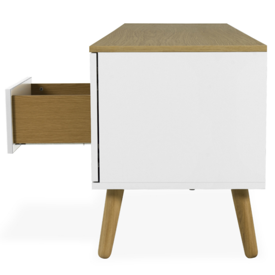 Тумба под ТВ Tenzo Dot, 54х192х43 см, дуб, белая 1665454 - Вид №5