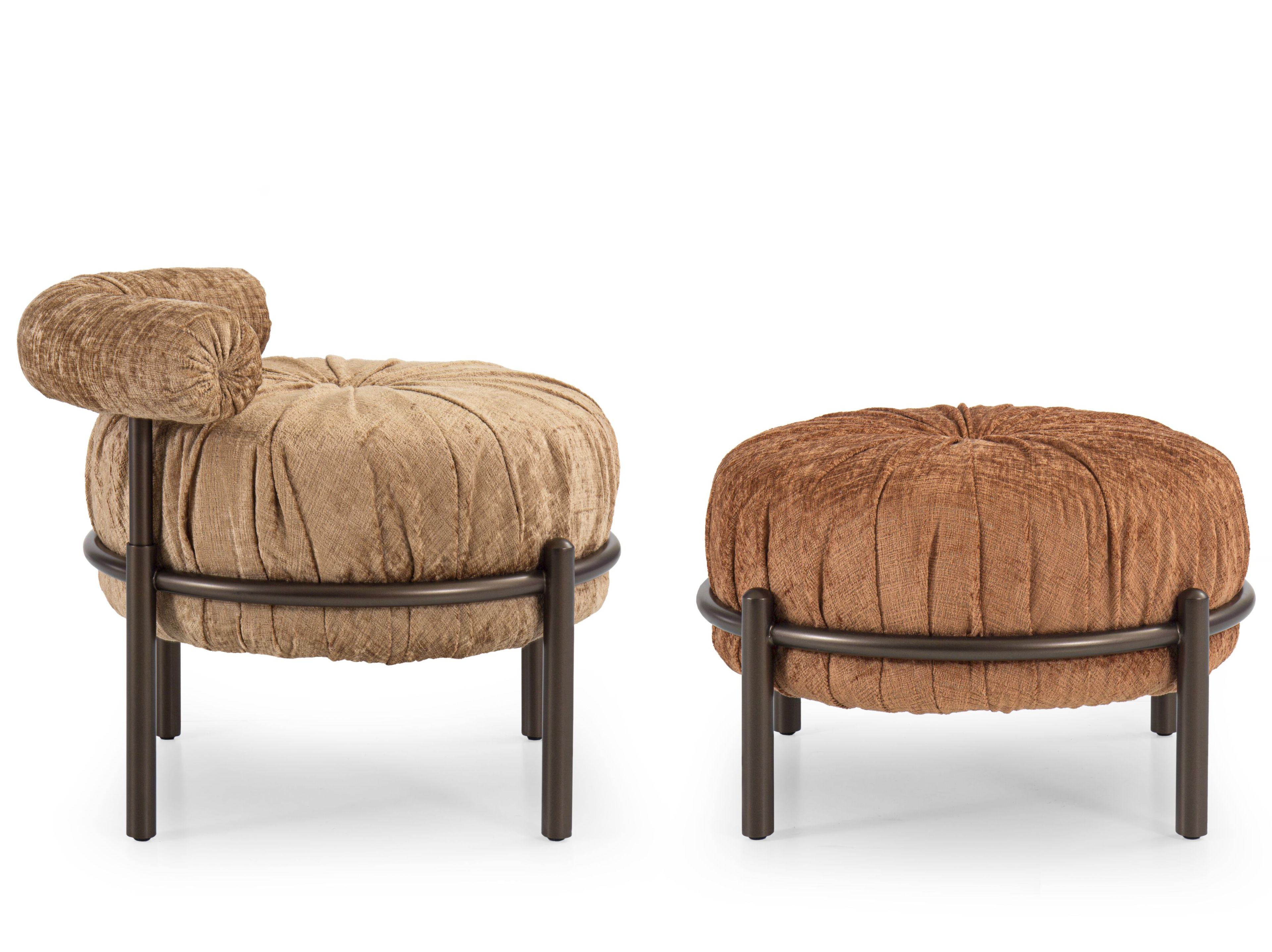 Круглый пуф из ткани Borzalino Bonbon ARCH-00120897 - Вид №4