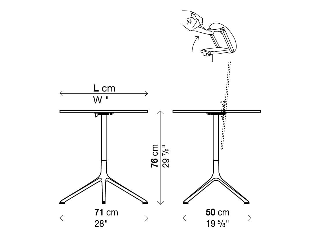 Круглый стол с откидным верхом из литого алюминия Kristalia ARCH-00057715 - Вид №4