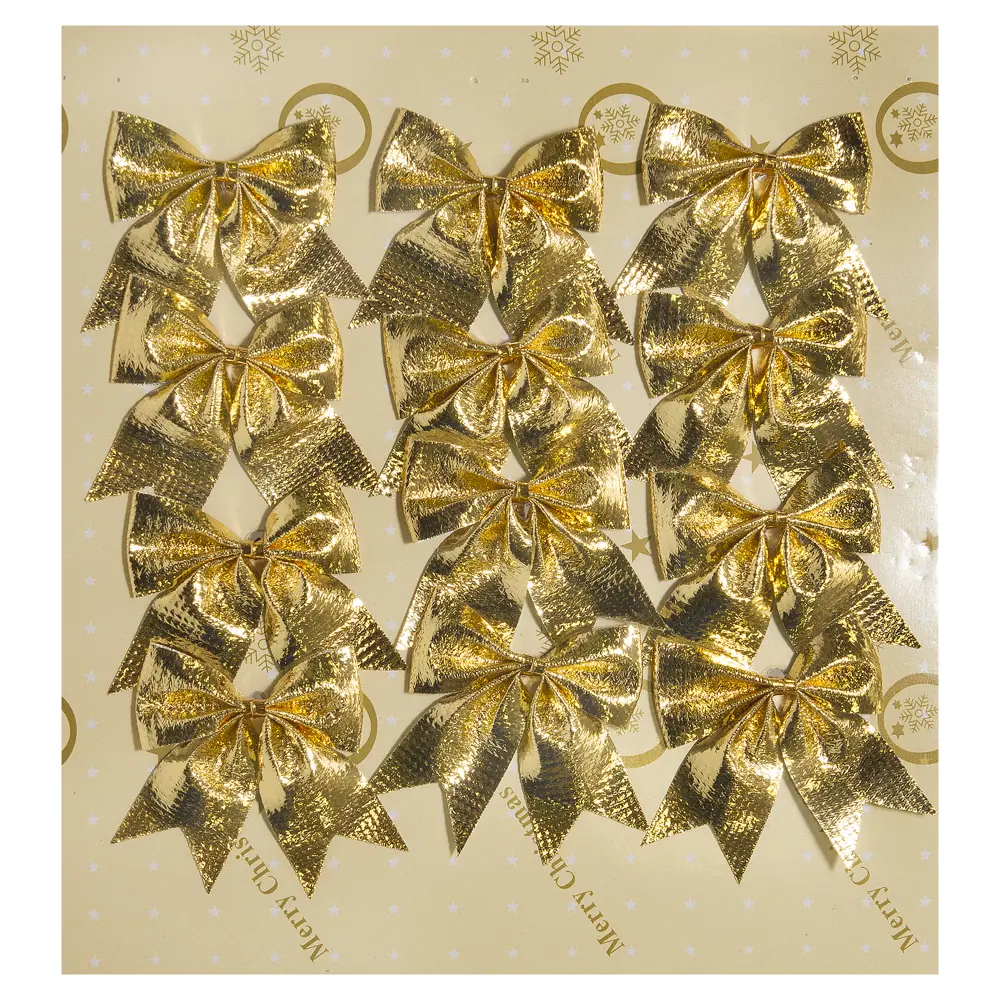 Набор ёлочных украшений «Бантики» 3.5 см, цвет золотистый, 12 шт Santreyd STLM-2038321