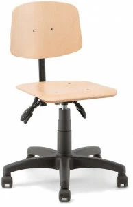 Linea Fabbrica Регулируемое по высоте офисное кресло из бука на колесиках Woody