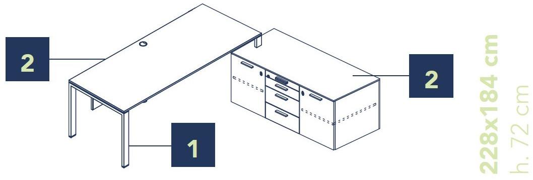 Bralco Стол с хромой ножкой на сервисном шкафу Glider sun-id-1504669 - Вид №4