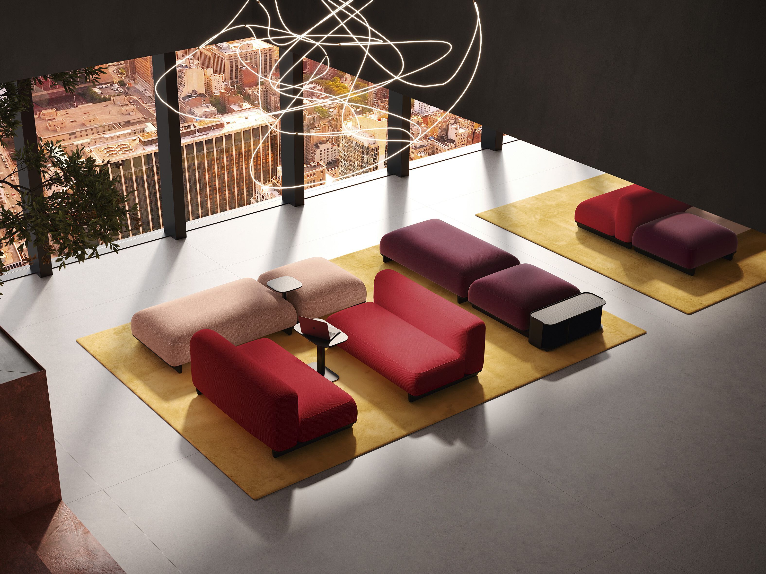 Модульный квадратный пуф из ткани Arper Ralik ARCH-00048220 - Вид №5