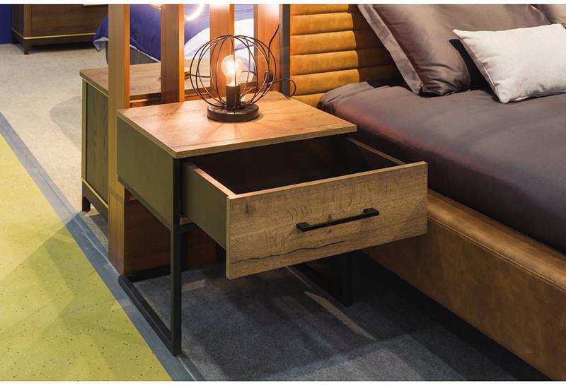 1720 Тумба прикроватная Loft Дуб натур/Бетон R-HOME 4009297h_Натур - Вид №10