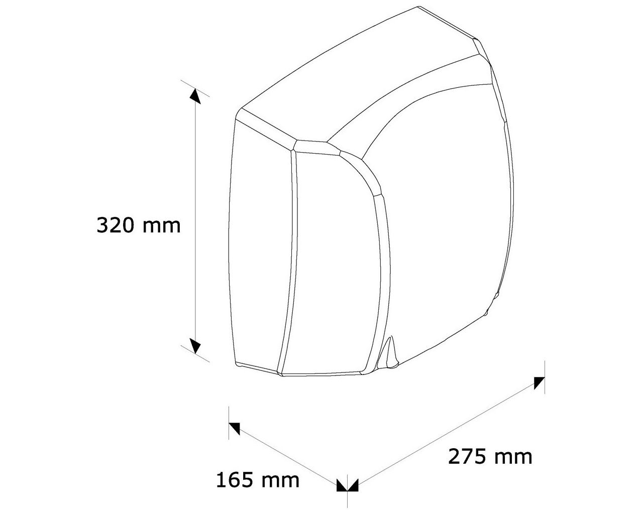 EIB120 MEDIFLOW сушилка для рук, сталь, белый Merida  - Вид №1