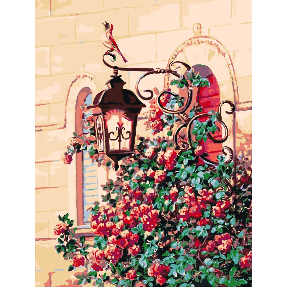 Картина по номерам Фонарь в саду 30х40 см FBRUSH STLM-2103894