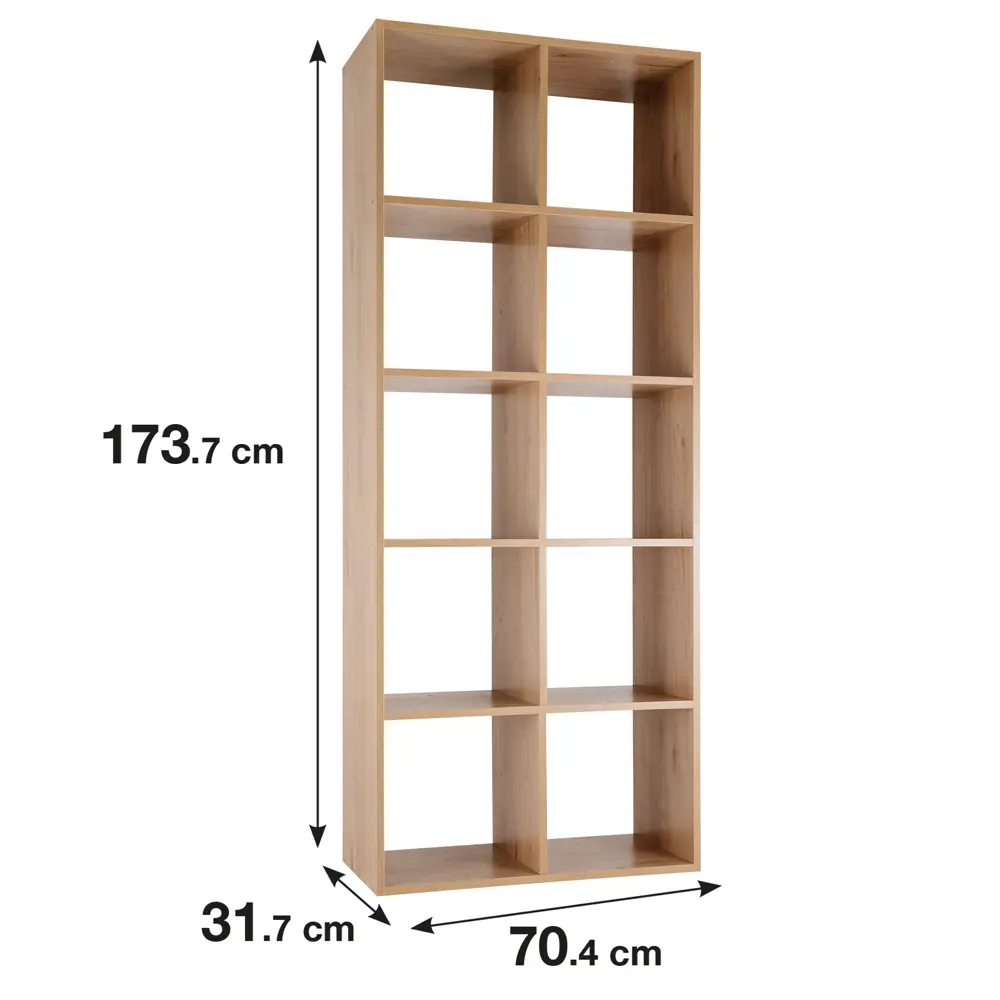 Стеллаж KONSENSA Руан 10 секций 70x173x31.7 см ЛДСП цвет дуб комано STLM-2176079 - Вид №1