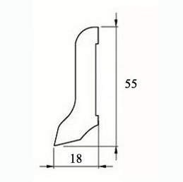 Плинтус Pedross Белый Шпонированный Дуб 2500х55 мм 1010000889 - Вид №2
