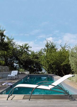 Vermobil Лежащий садовый шезлонг texplast на колесиках Park & taormina Ch381 - Вид №1