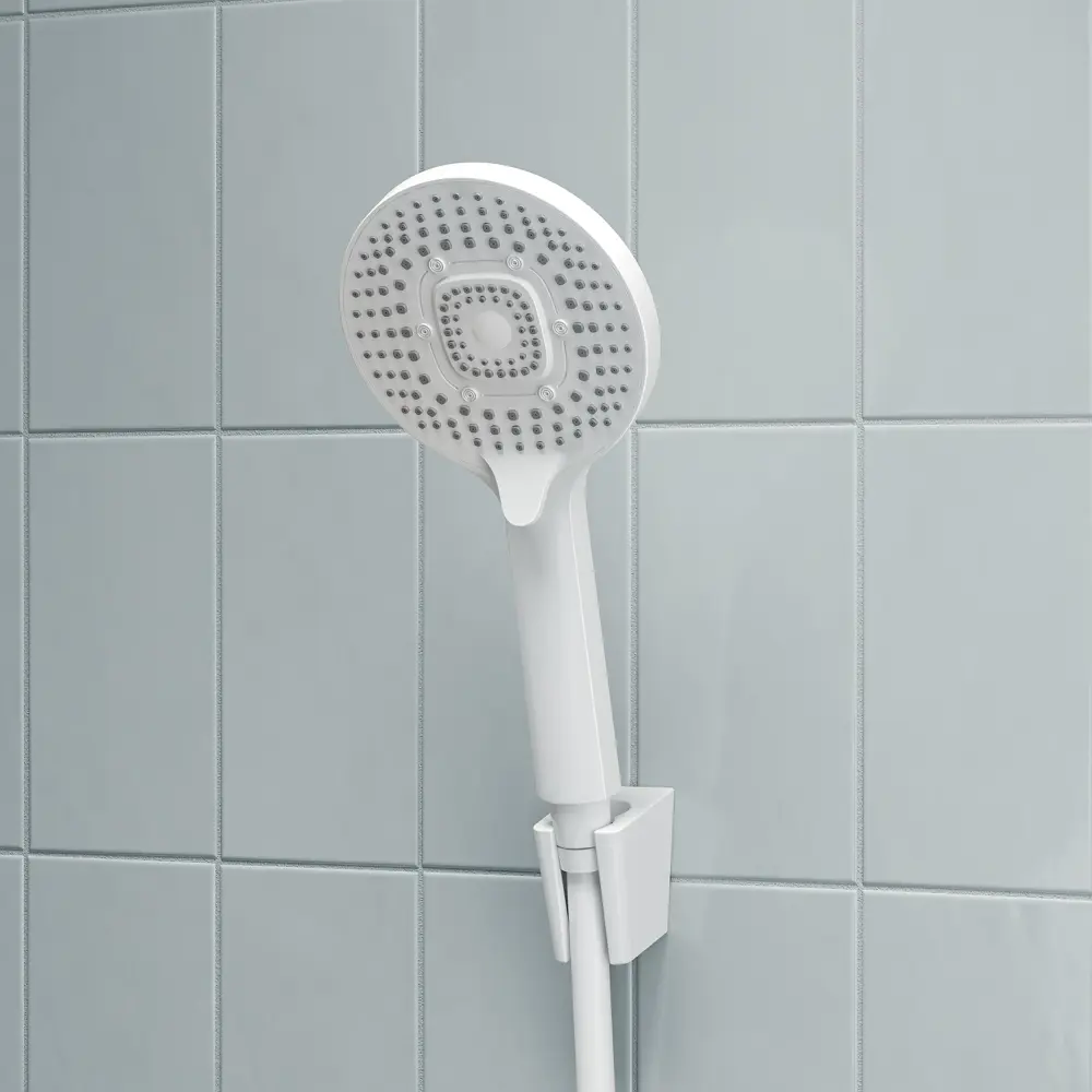 Набор из лейки со шлангом и держателем для душа Iddis 5 режимов цвет белый Odda STLM-2175891 - Вид №1