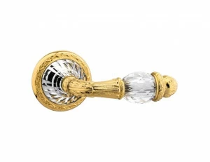 0R6241.N00.01 Набор дверных ручек на розах с кристаллами сваровски эксклюзив Золото 24К